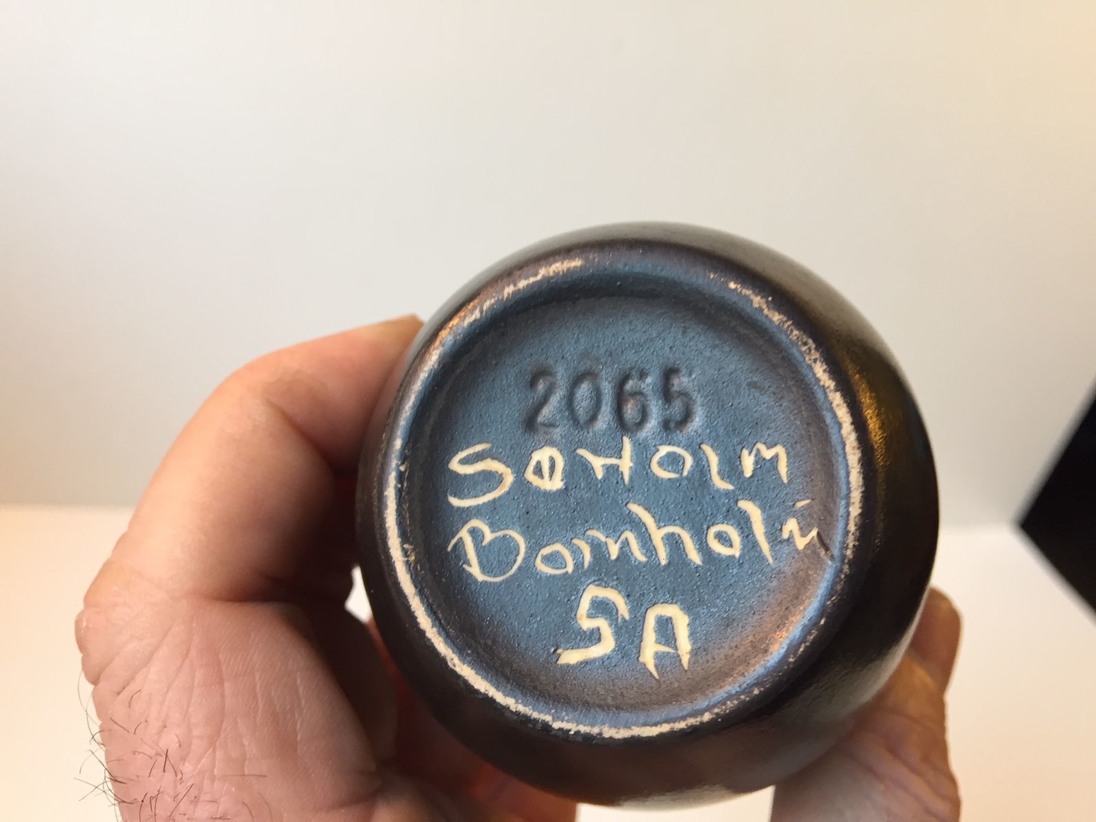 Danish Modernist Burgundia Ceramic Vase By Svend Aage Holm Sørensen For Søholm, 1950s photo furniture