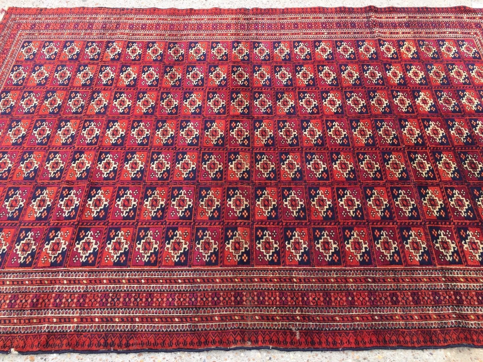 Antique Vintage Traditional Turkoman Rug 184x124cm  Oriental Hand Made, Boho photo for sale