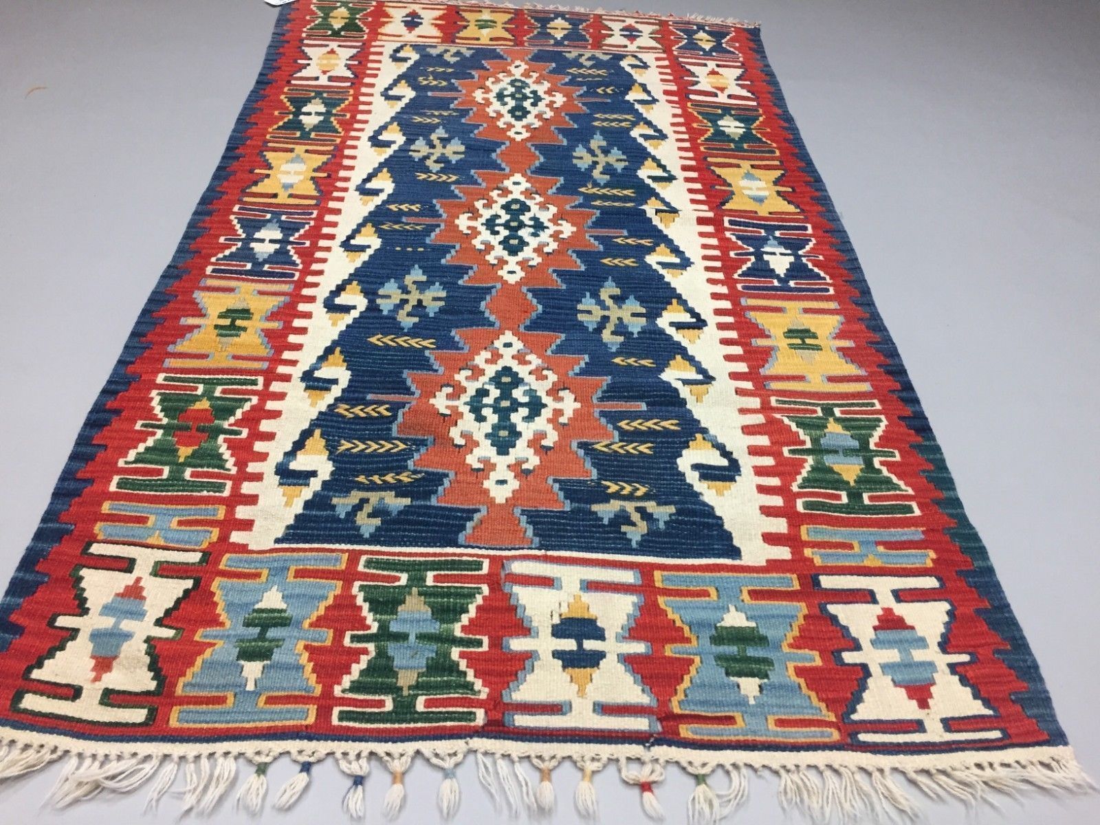 Handmade Turkish Kilim Rug 190x116cm Shabby Vintage Wool Country Home Kelim photo 395.0
