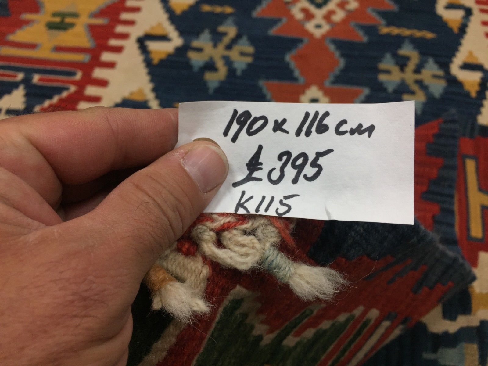 395.0 Handmade Turkish Kilim Rug 190x116cm Shabby Vintage Wool Country Home Kelim photo