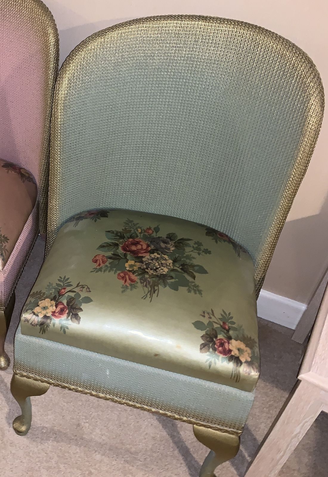 3 Vintage Mid Century Parlour Chairs With Original Upholstery And Sprung Drop In Seats photo Furniture