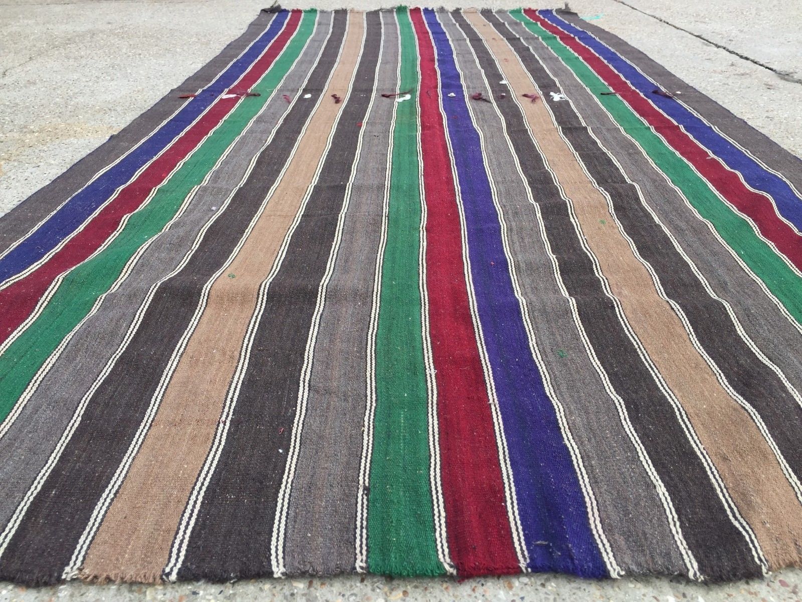 Vintage Turkish Kilim Kelim Rug 360x170cm Shabby Chic Wool, Country Home, Boho photo 885.0