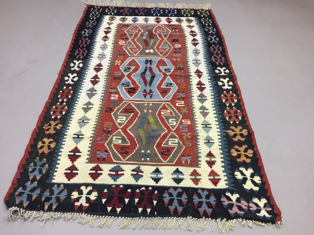 Antique Turkish Moroccan Kilim Rug 165x100cm Shabby Vintage Wool Kelim