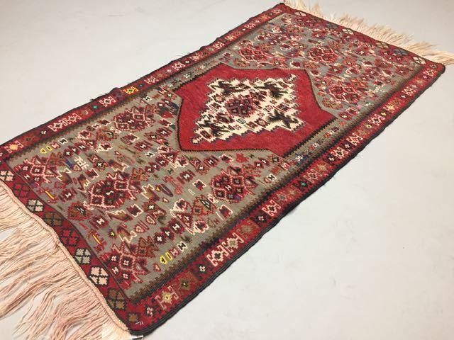 Antique Turkish Kilim Rug 147x78cm Shabby Vintage Old Wool Country Home Kelim photo furniture