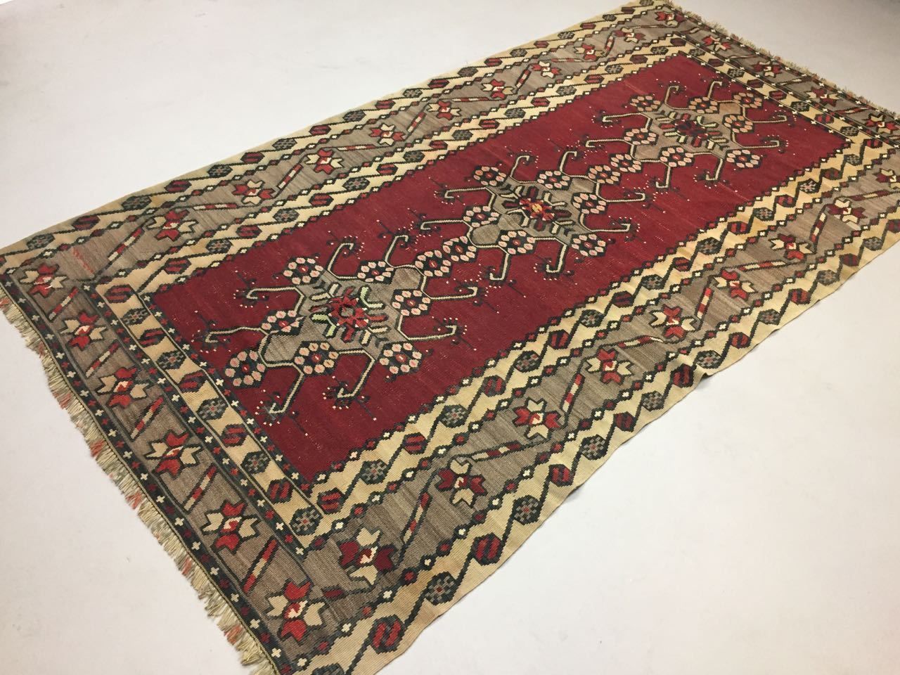 Vintage Turkish Kilim Kelim Rug 250x135cm Shabby Chic Wool,Moroccan Boho  Large photo furniture