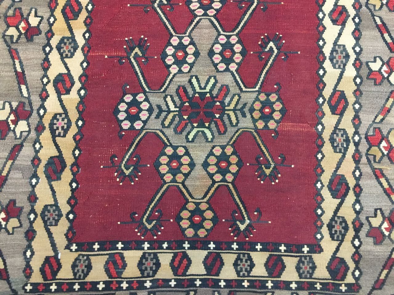 Vintage Turkish Kilim Kelim Rug 250x135cm Shabby Chic Wool,Moroccan Boho  Large photo 795.0