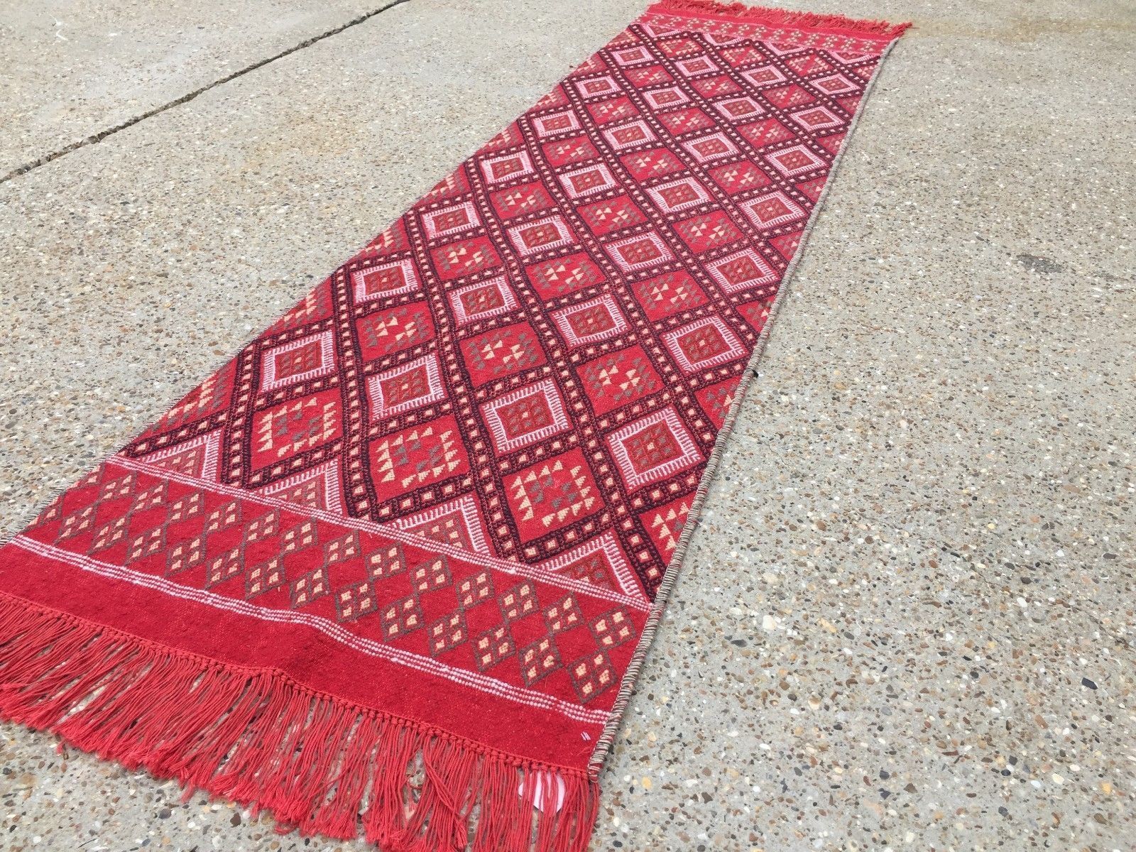 Narrow Kilim Runner Old Tunisian 271x71cm Chic Vintage Country Home Decor Kelim