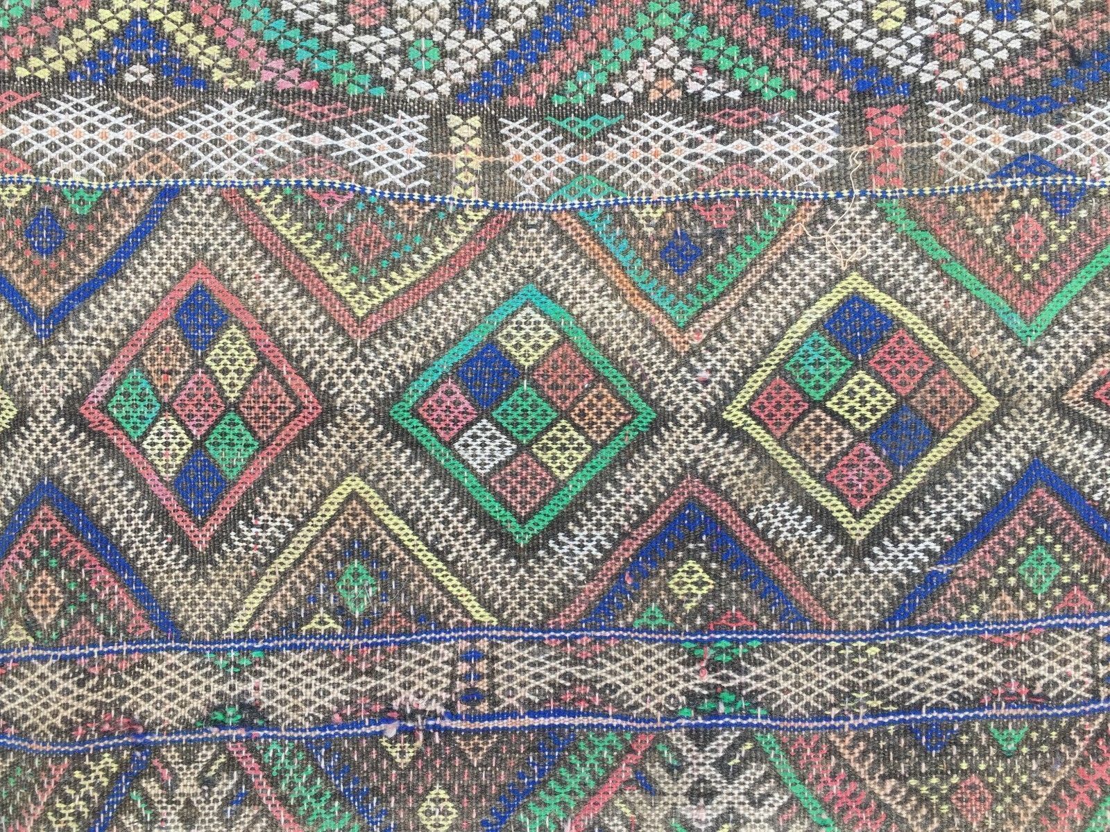 Antique Moroccan Kilim Rug 112x112cm Shabby Vintage Old Wool Country Home Kelim photo buy