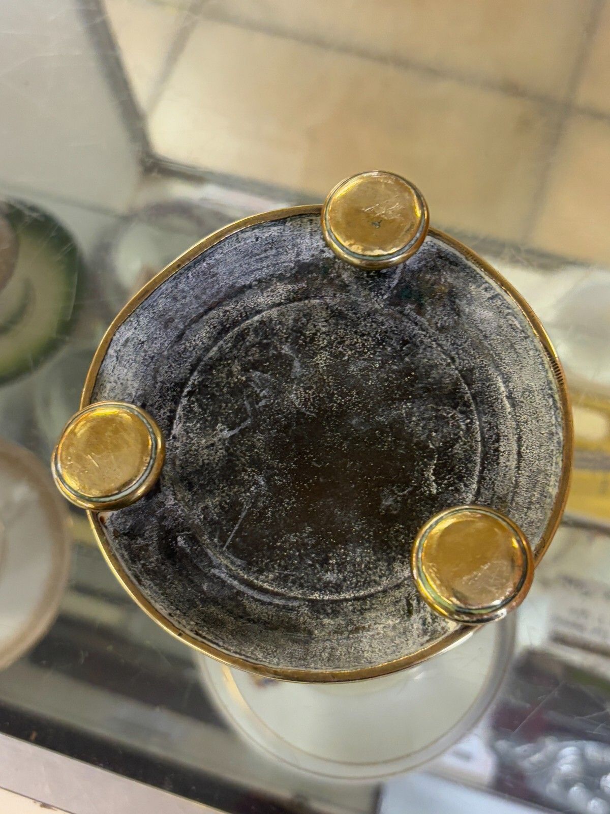 photo for sale Antique Georgian Brass Tobacco/ Storage Jar With Pirate Finial Lid