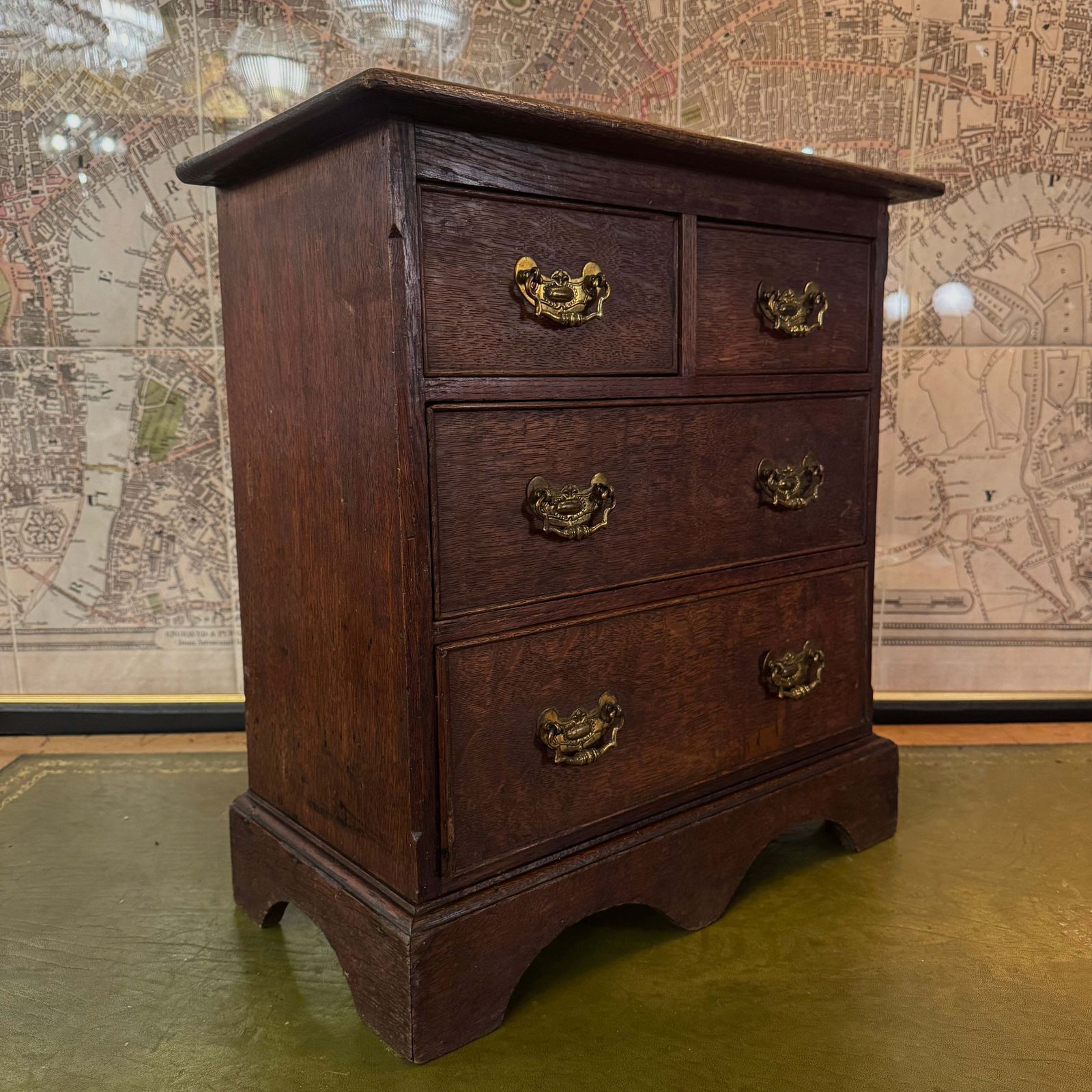 Victorian Miniature Oak Chest Of Drawers photo 395.0
