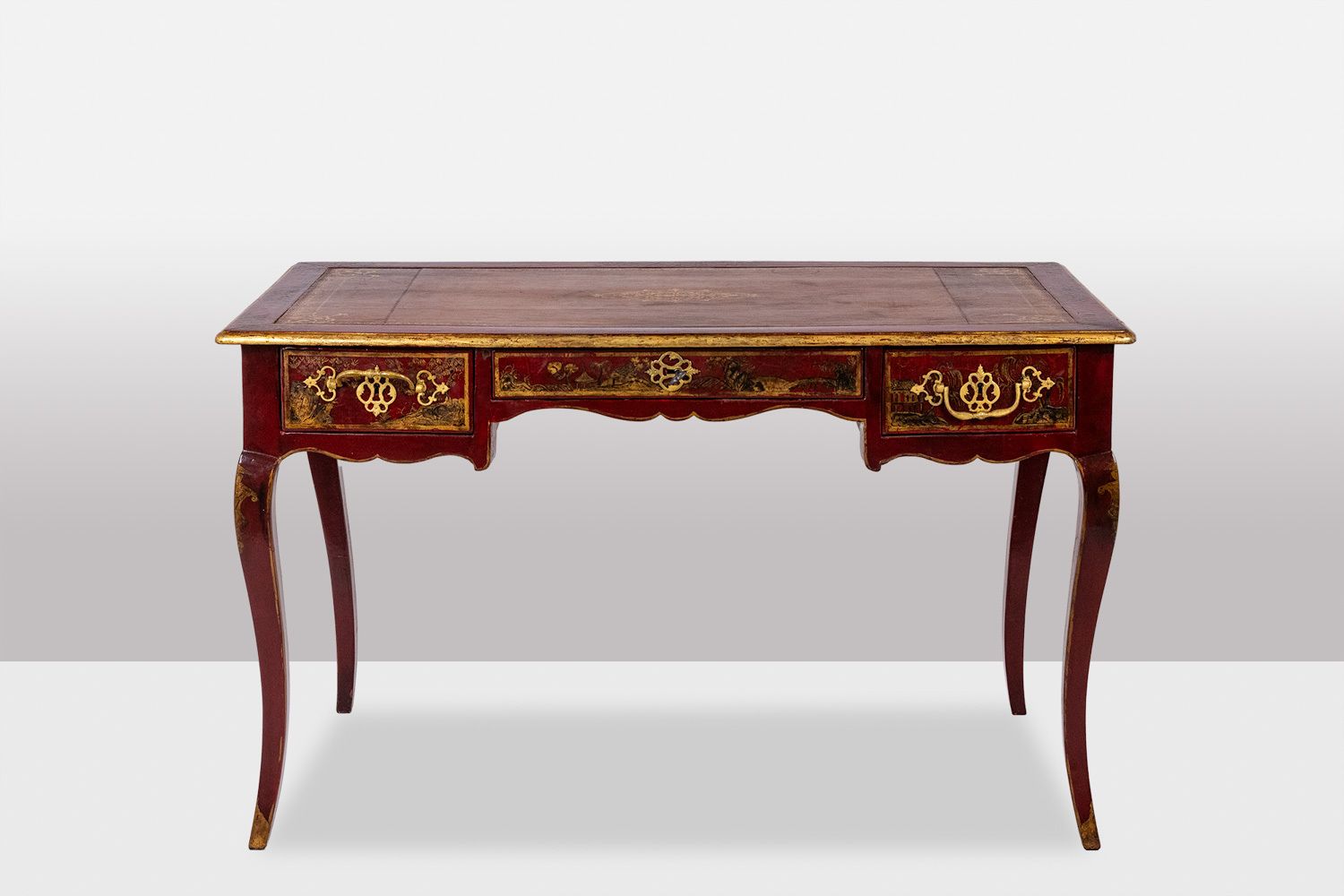 Louis XV Style Flat Desk Decorated With Lake Scenes. Circa 1800. photo furniture