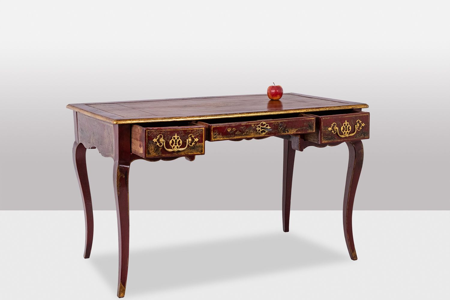 Furniture Louis XV Style Flat Desk Decorated With Lake Scenes. Circa 1800. photo