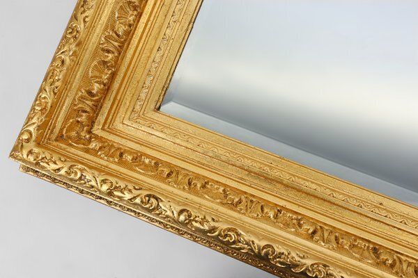 Baroque Gilt Facet Cut Wood Wall Mirror, France, 1850s photo furniture