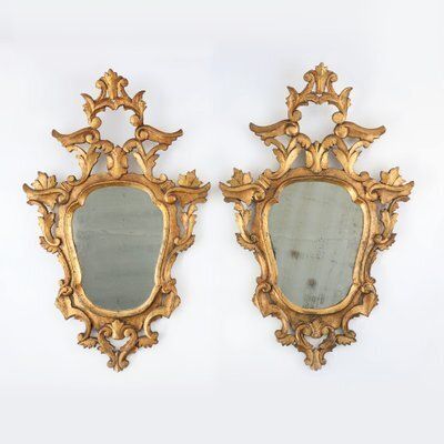 Rococo Venetian Giltwood Mirrors, Italy, 1850s, Set Of 2