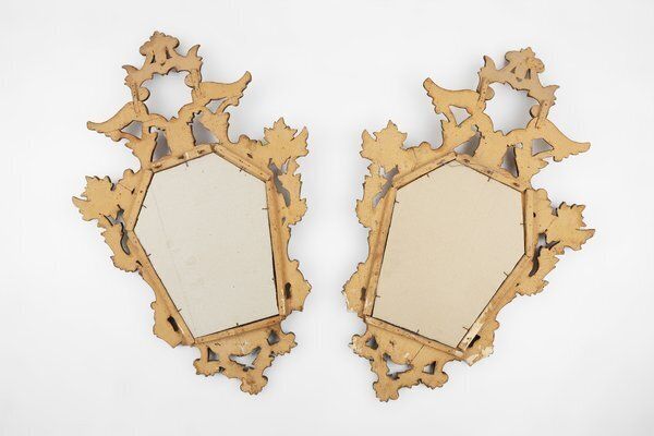 photo for sale Rococo Venetian Giltwood Mirrors, Italy, 1850s, Set Of 2