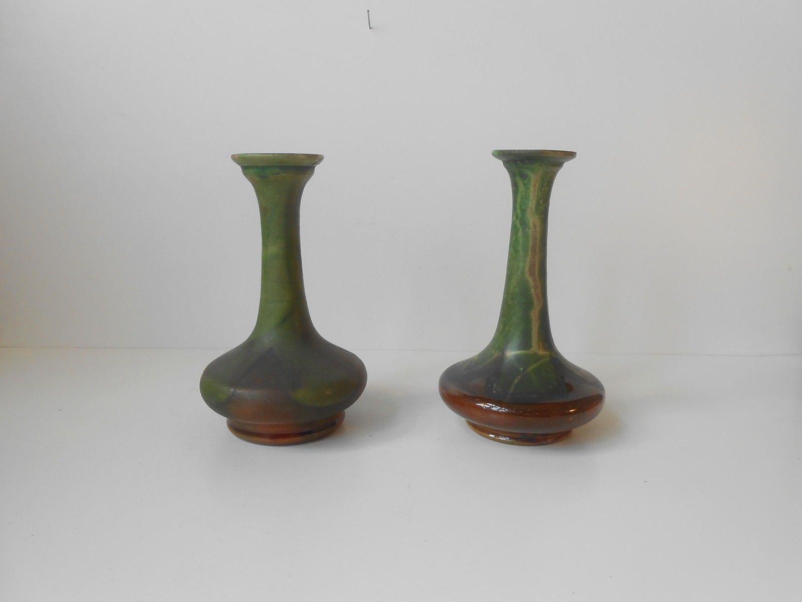 Danish Polychrome Pottery Vases By Hermann August Kähler, 1920s, Set Of 2 photo for sale