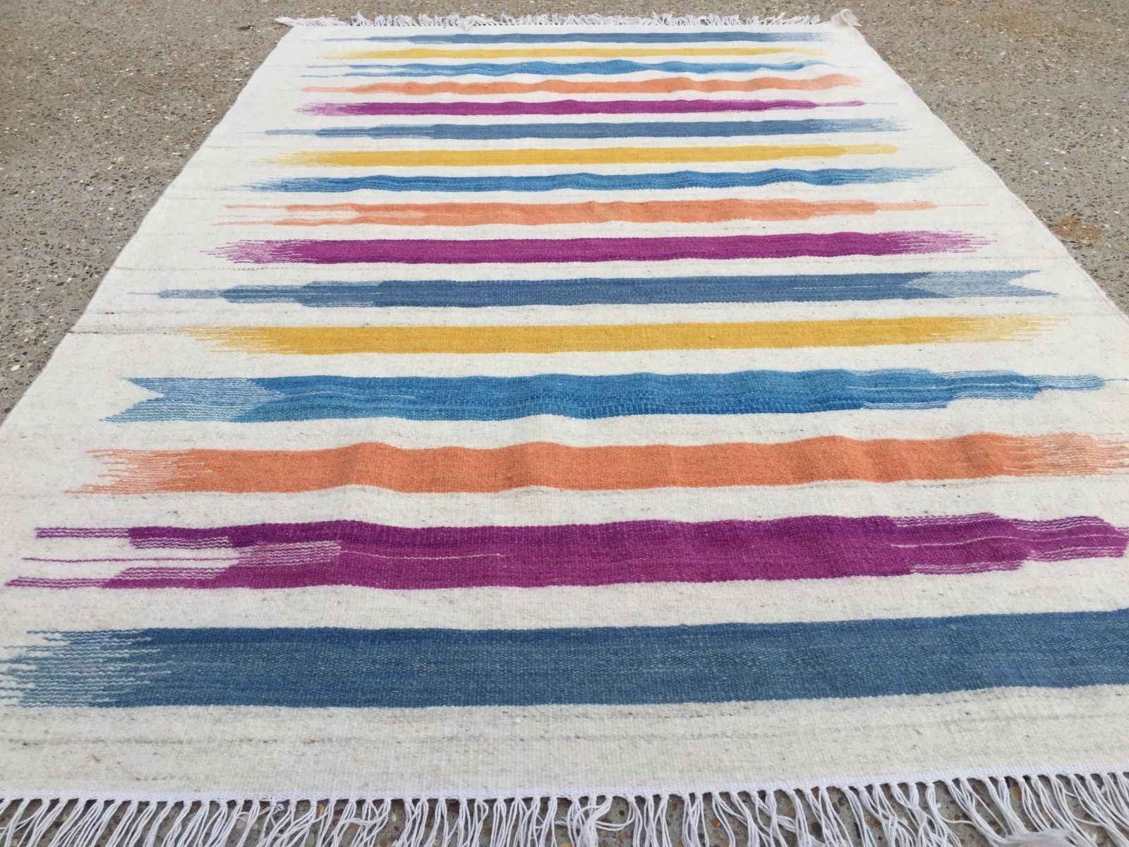 Kilim Rug 196x122cm Shabby Modern Wool Country Home Decor Kelim Turkish photo for sale