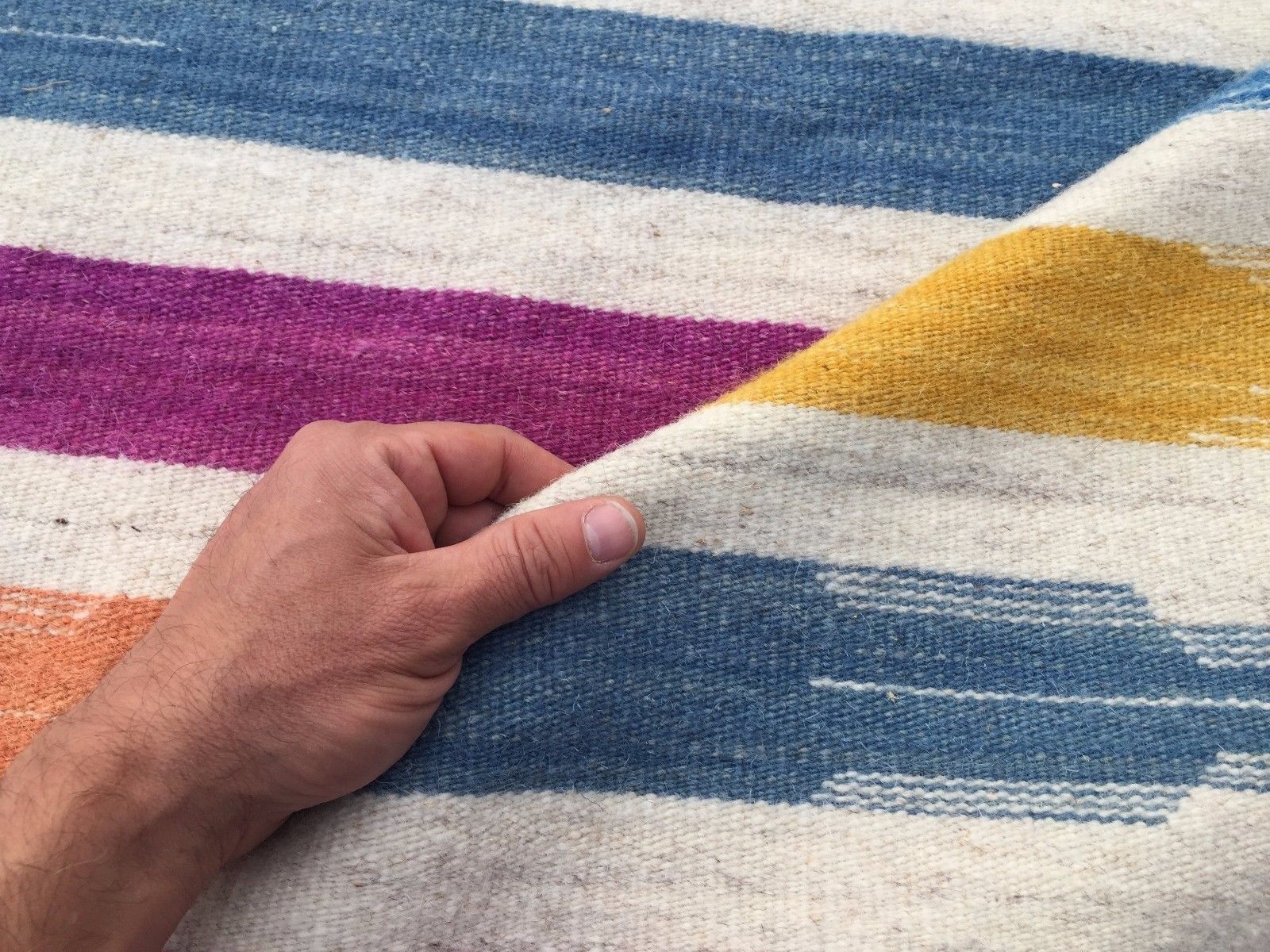 Kilim Rug 196x122cm Shabby Modern Wool Country Home Decor Kelim Turkish photo vinterior
