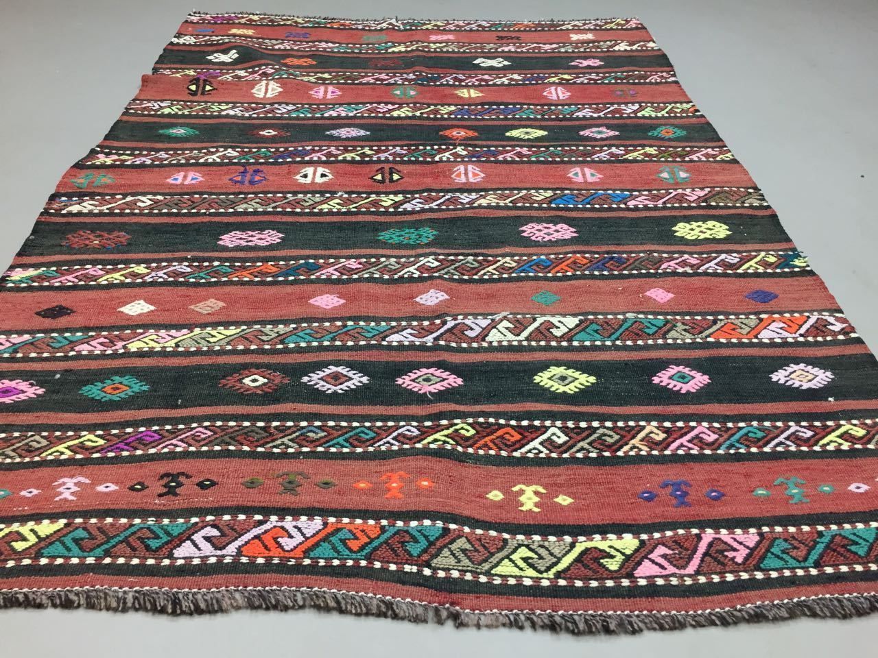 Vintage Turkish Moroccan Kilim Rug 168x121cm Kelim Shabby Chic Old Wool photo Textiles