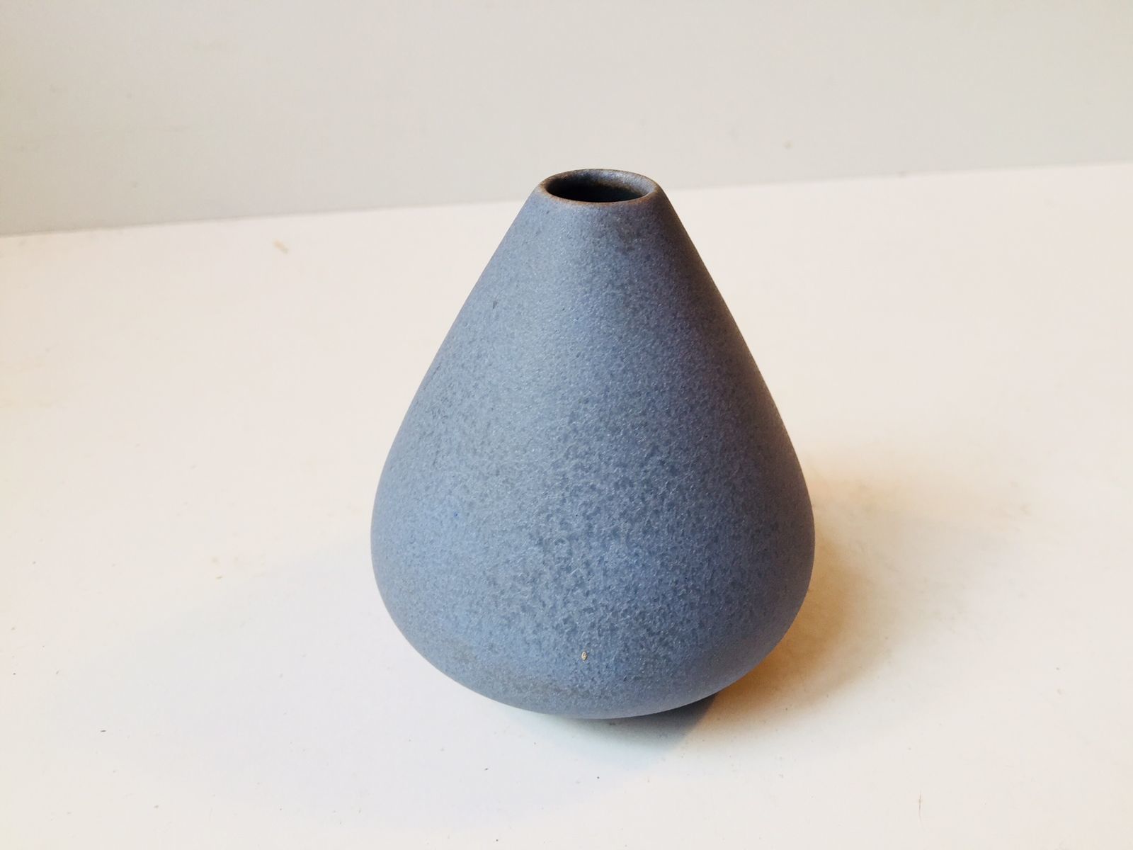 Vintage Scandinavian Ceramic Vase In Dusty Purple Glaze photo for sale