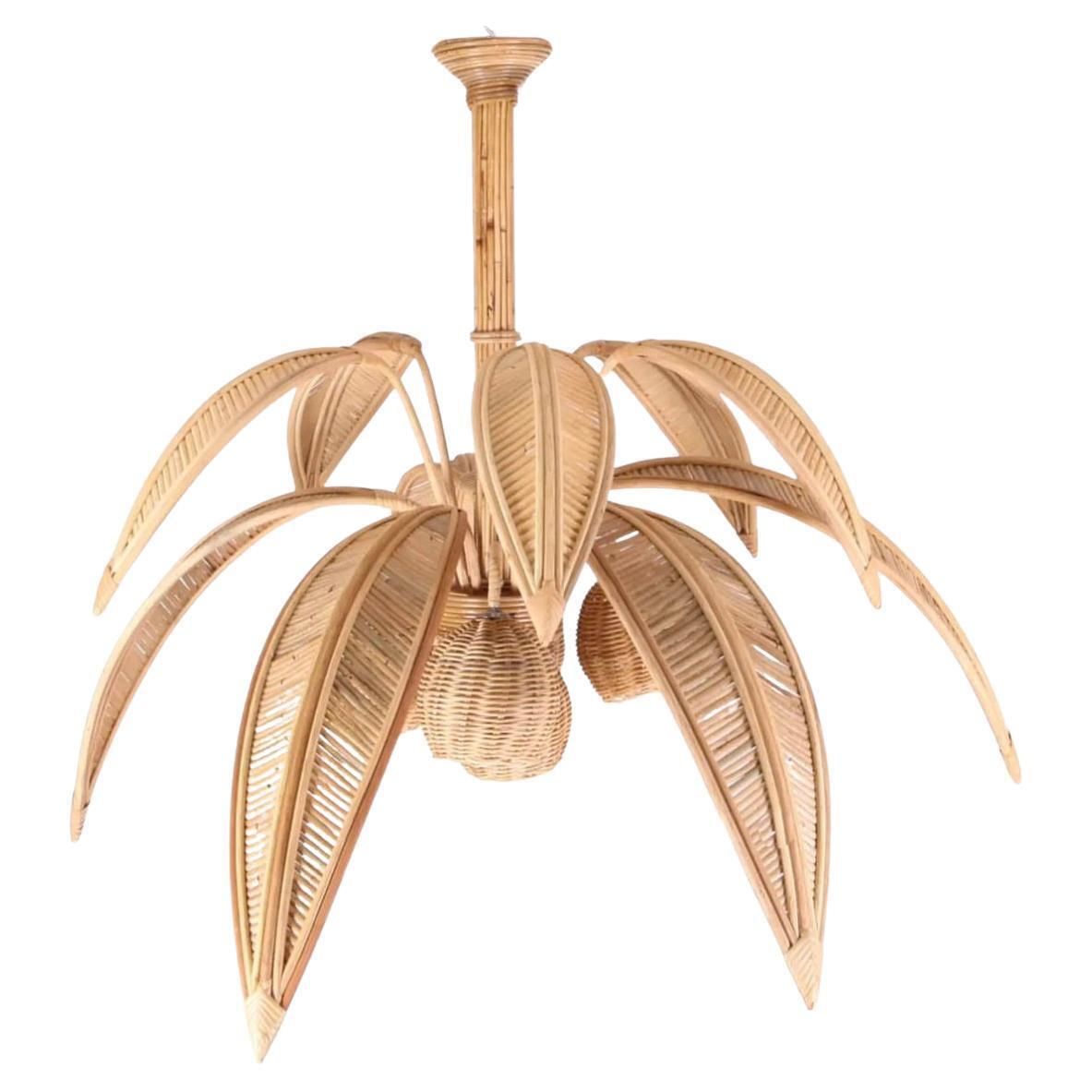 Rattan « Coconut Tree/Palm Tree » Ceiling Light