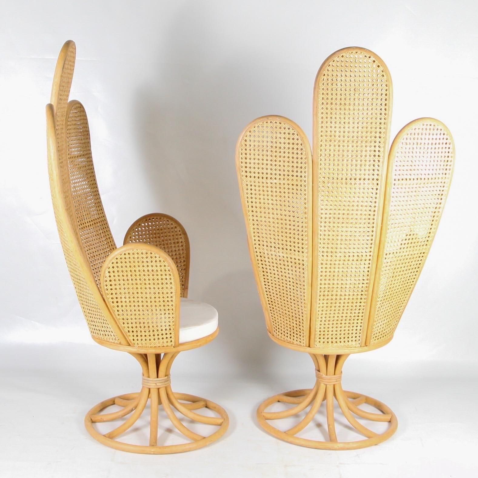 Pair Of Rattan And Caning Armchairs photo for sale