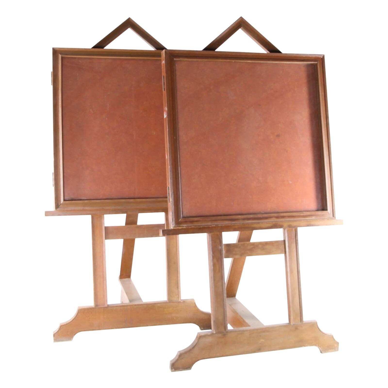 Large Pair Of Wooden Vitrines