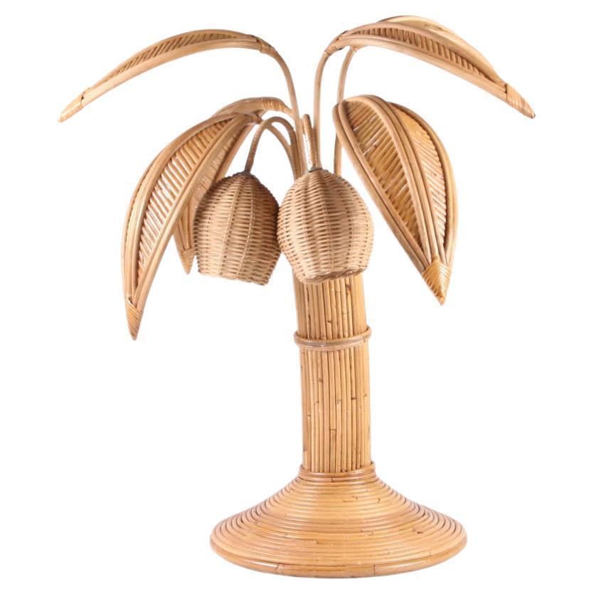 Rattan Coconut Tree / Palm Tree Table Lamp photo furniture