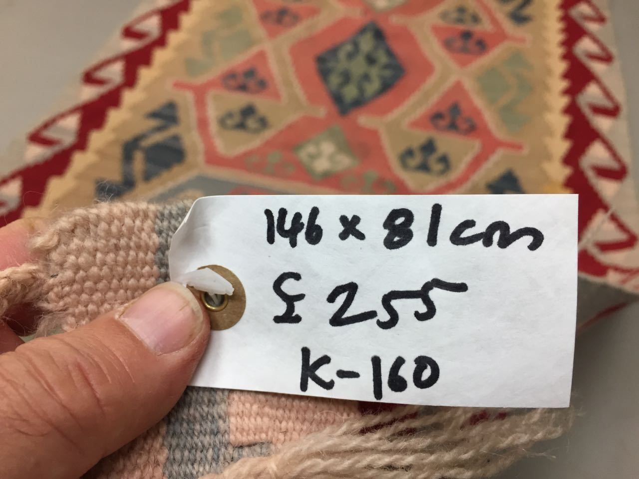 photo for sale Turkish Kilim Rug 146x81cm Shabby Vintage Old Wool Country Home Decor Keli