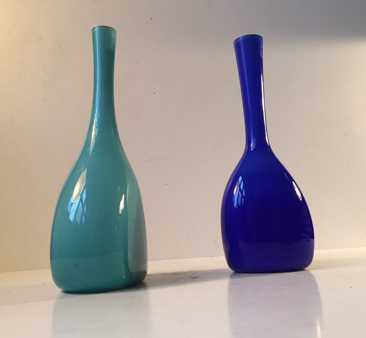 Cased Glass Vases By Gunnar Ander For Elme, 1960s, Set Of 2 photo for sale