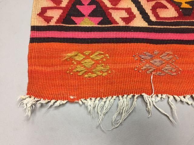 Turkish Kilim Rug 132x73cm Shabby Vintage Old Wool Country Home Decor Kelim photo Textiles