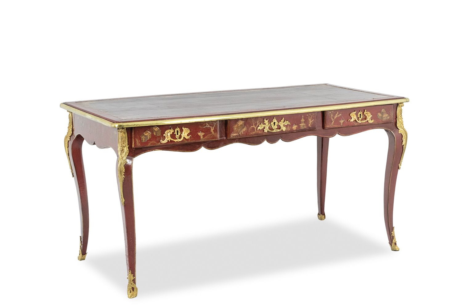 Louis XV Style Flat Desk Decorated With Lake Scenes. Circa 1850. photo buy
