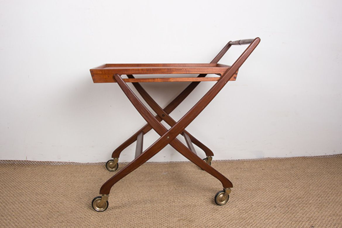 Table roulante pliante danoise en teck par Svend Aage Madsen pour Illums Bolhigus, 1960. photo 1300.0