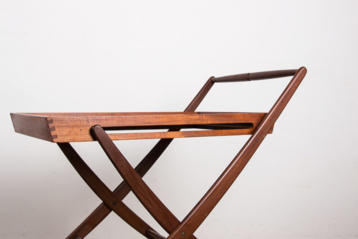 Table roulante pliante danoise en teck par Svend Aage Madsen pour Illums Bolhigus, 1960. photo buy