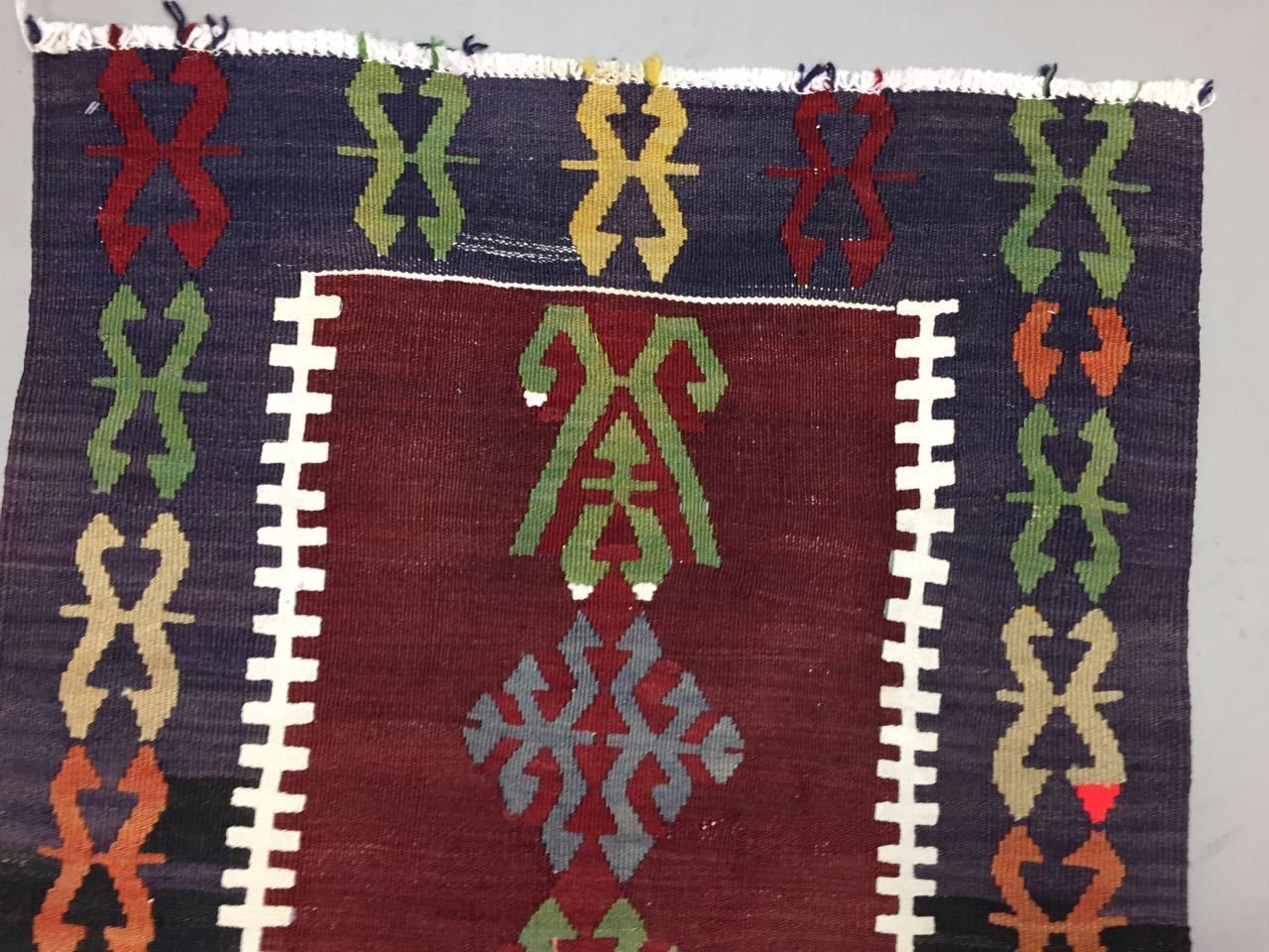 Turkish Kilim Rug 130x75cm Shabby Vintage Old Wool Country Home Decor Kelim photo vintage