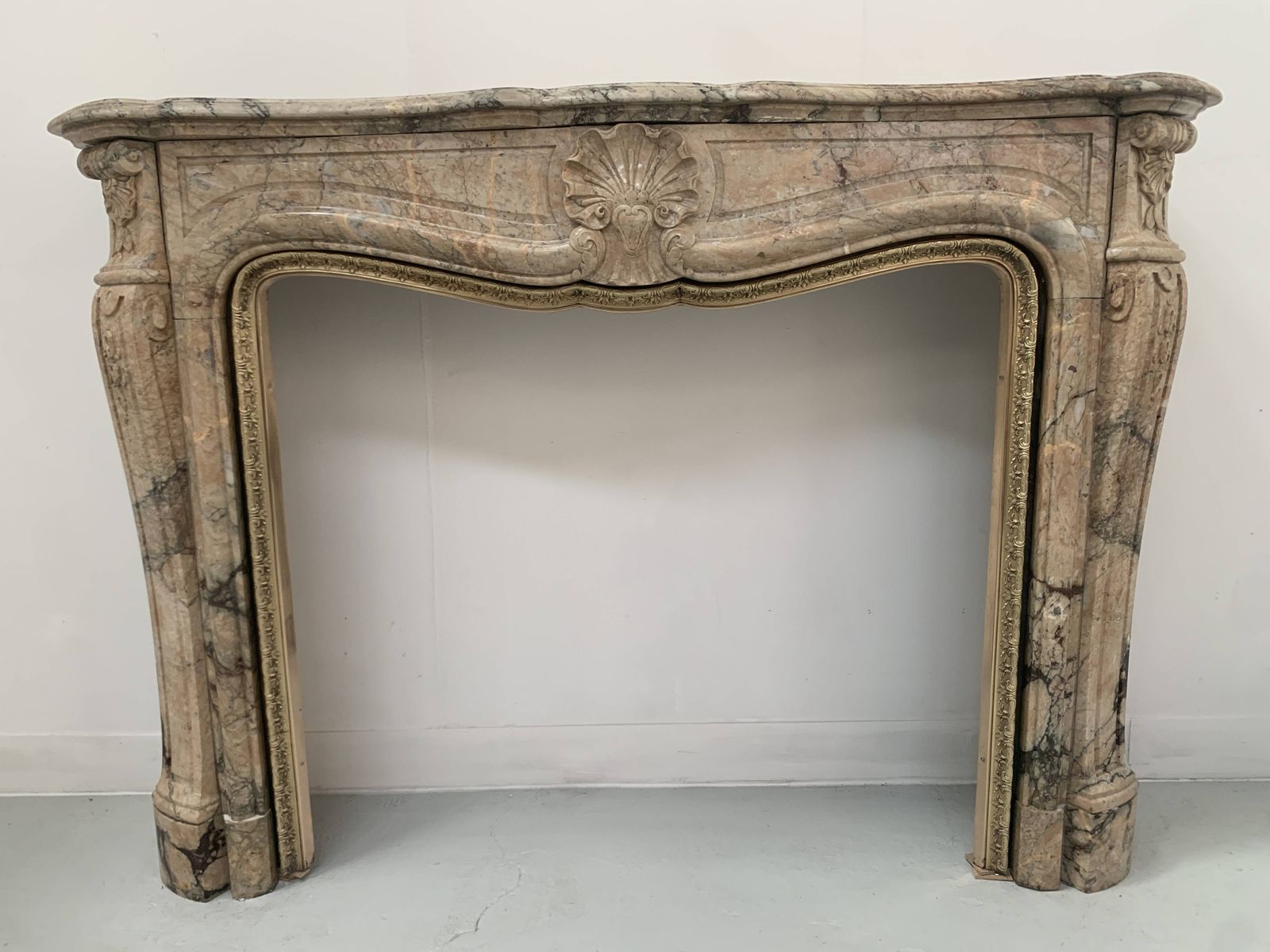 Louis XV Style Fireplace In Red Breche Marble, 19th Century photo furniture