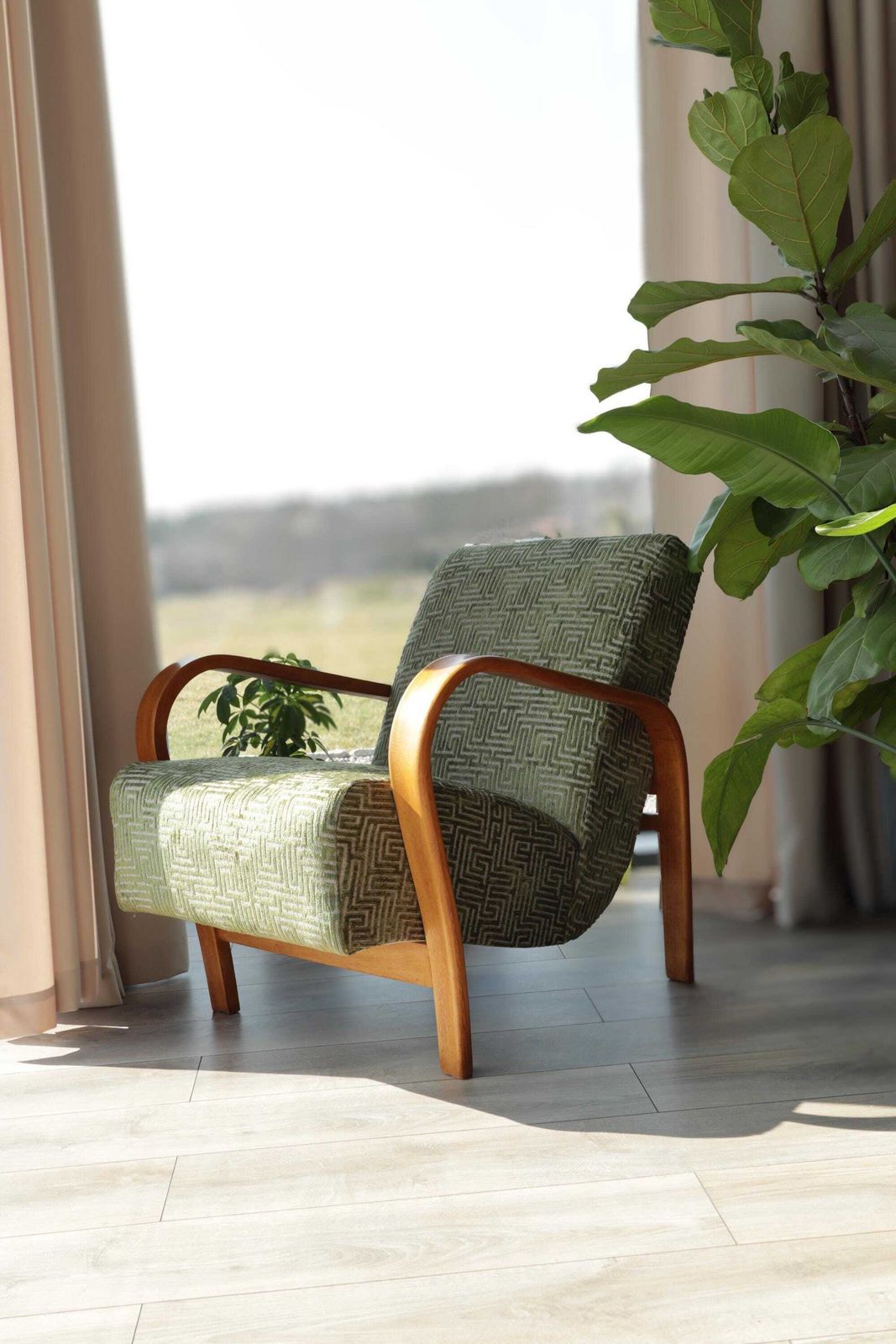 photo for sale Classic Vintage Armchair By A. Kropacek & K. Kozelka, Czechoslovakia, 1950s, Refurbished