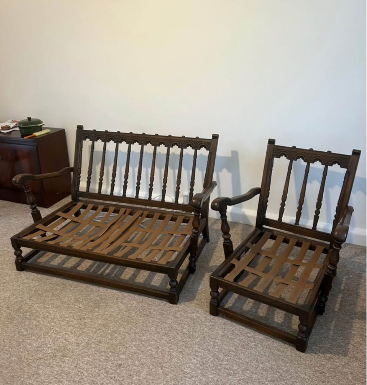 Ercol 1950’s Chair And Sofa Set Floral Fabric photo buy