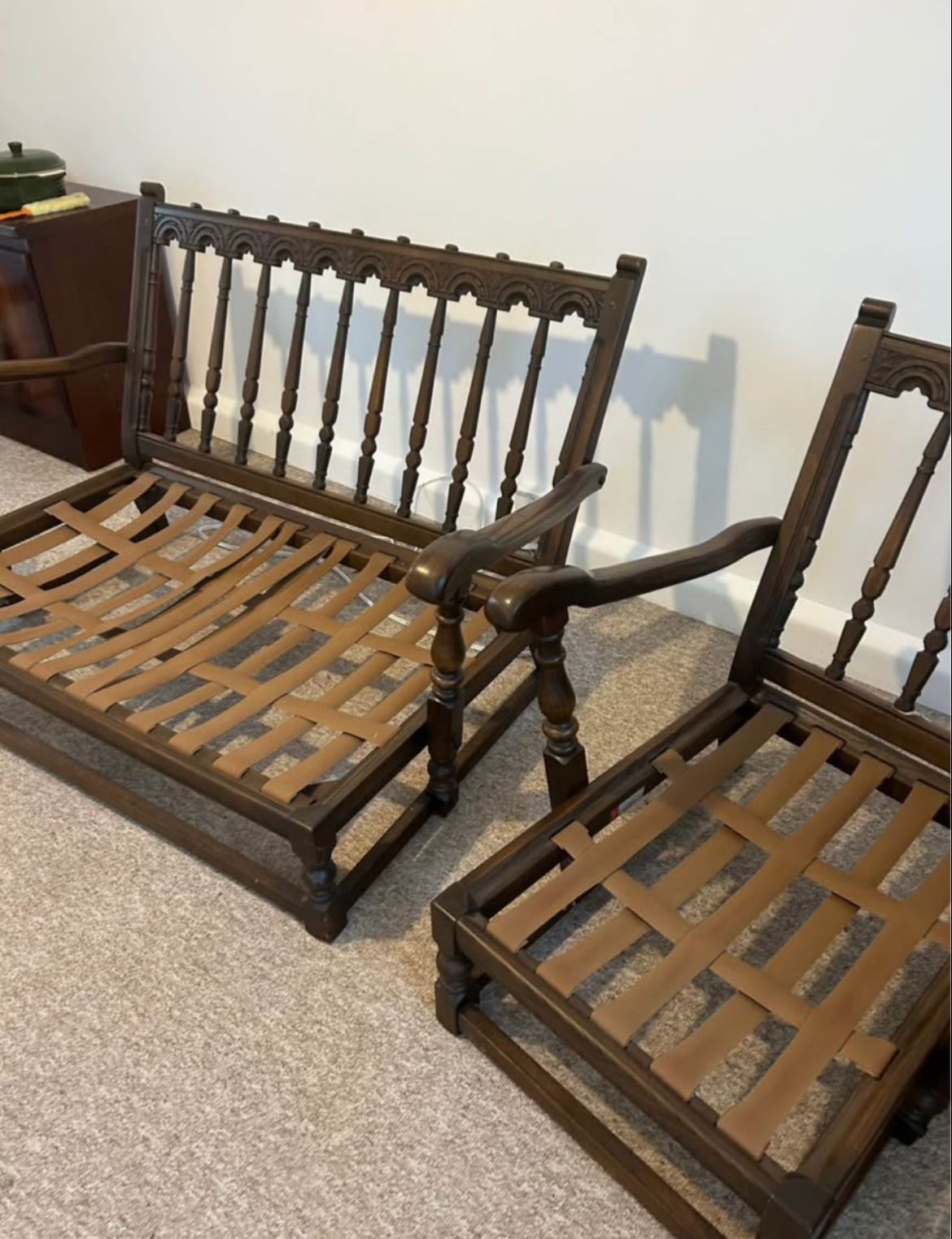 photo for sale Ercol 1950’s Chair And Sofa Set Floral Fabric