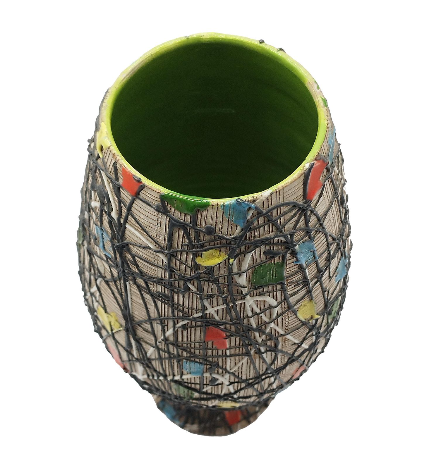 F.Lli Fanciullacci Hand Painted Terracotta Vase, Italy 1960 photo Home Decor