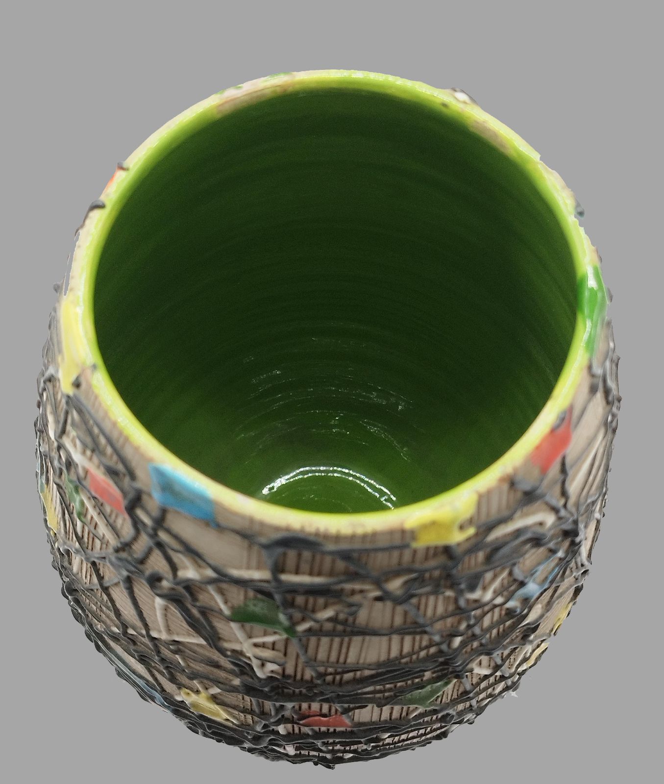F.Lli Fanciullacci Hand Painted Terracotta Vase, Italy 1960 photo buy