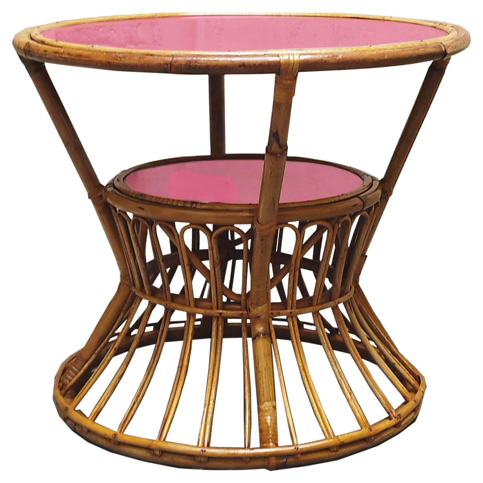 Tito Agnoli Rattan, Bamboo And Glass Coffee Table, Italy, 1960s