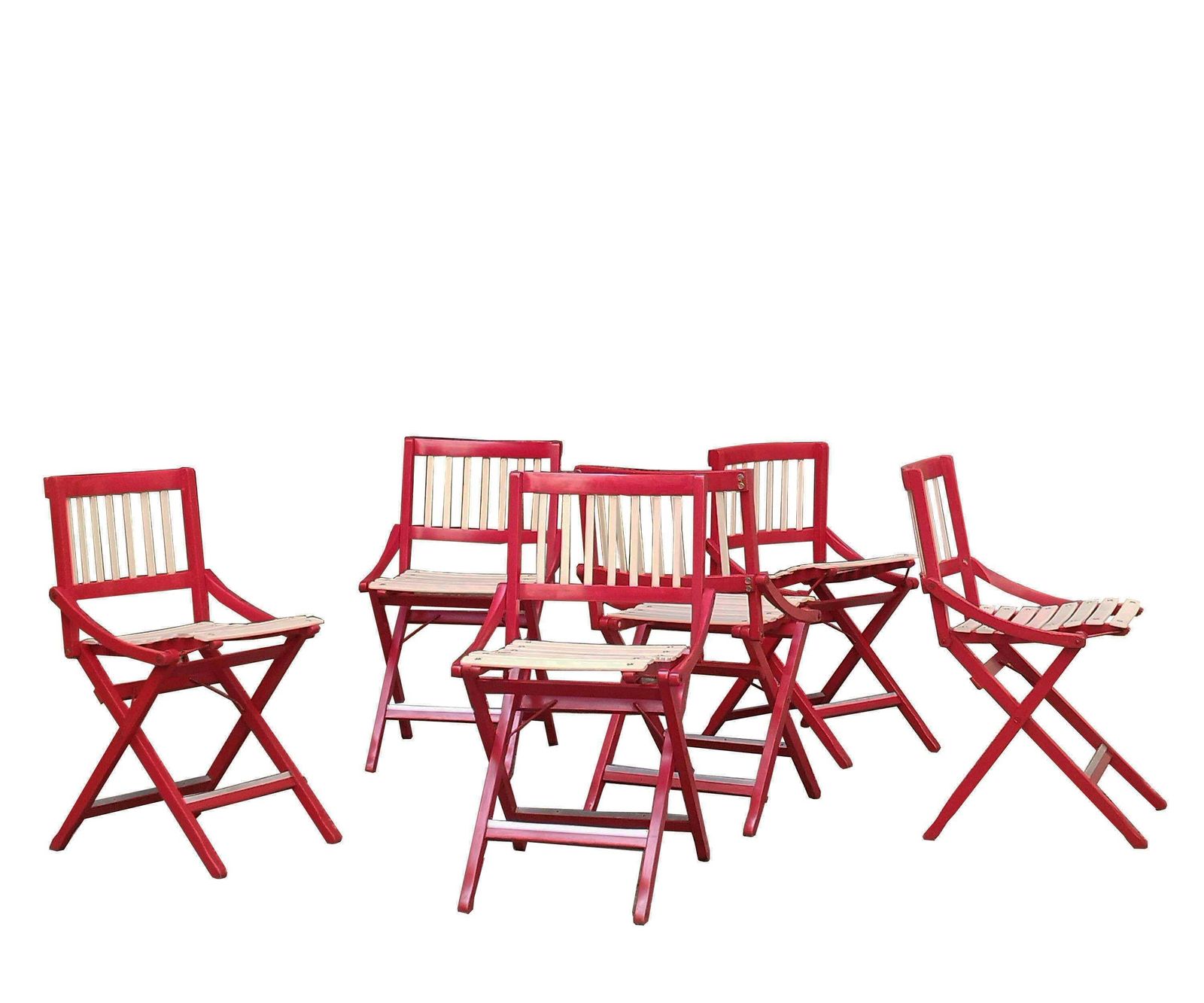 F.Lli Reguitti Group Of Six Mod. "152" Folding Chairs, Italy, 1956 photo furniture
