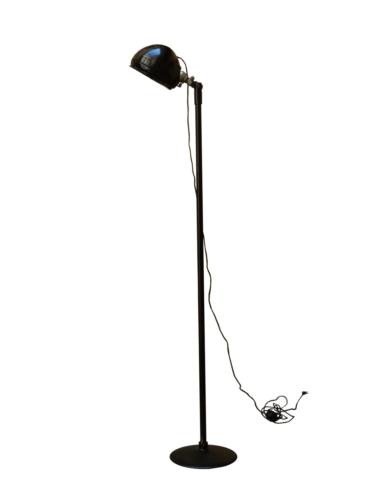 Industrial Black Metal Floor Lamp, Italy 1980s photo furniture