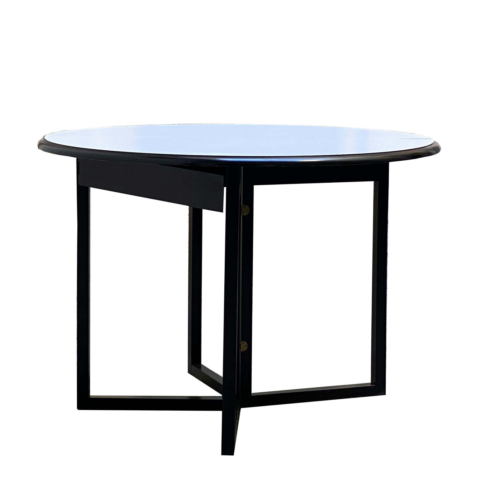 Kazuide Takahama Style Lacquered Wood Folding Round Table, Italy 1970s photo for sale