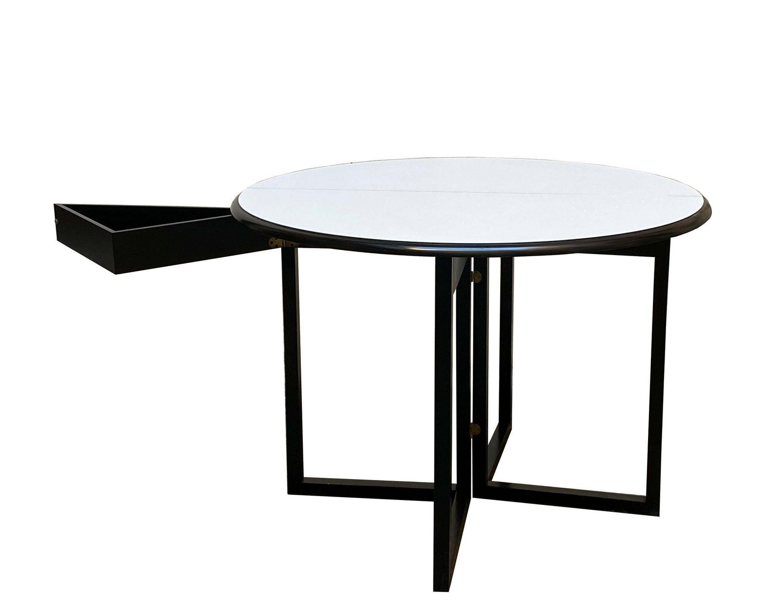 Kazuide Takahama Style Lacquered Wood Folding Round Table, Italy 1970s photo buy
