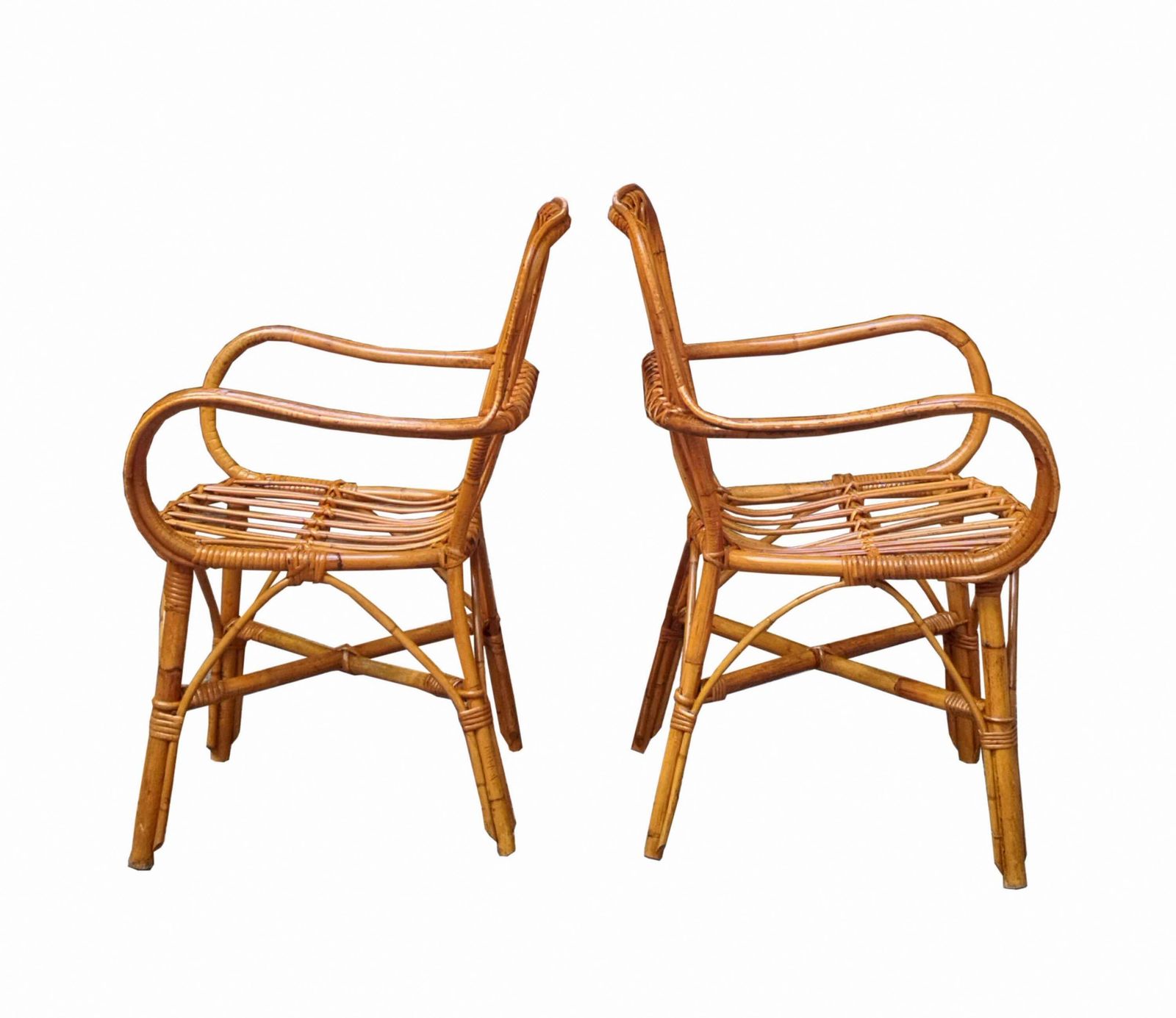 Pair Of Rattan Italian Armchairs, 1960s photo furniture