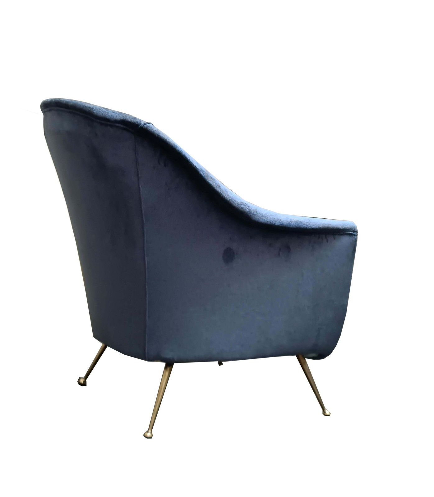 Isa Bergamo Light Blue Velvet Armchair, Italy 1950s photo Furniture