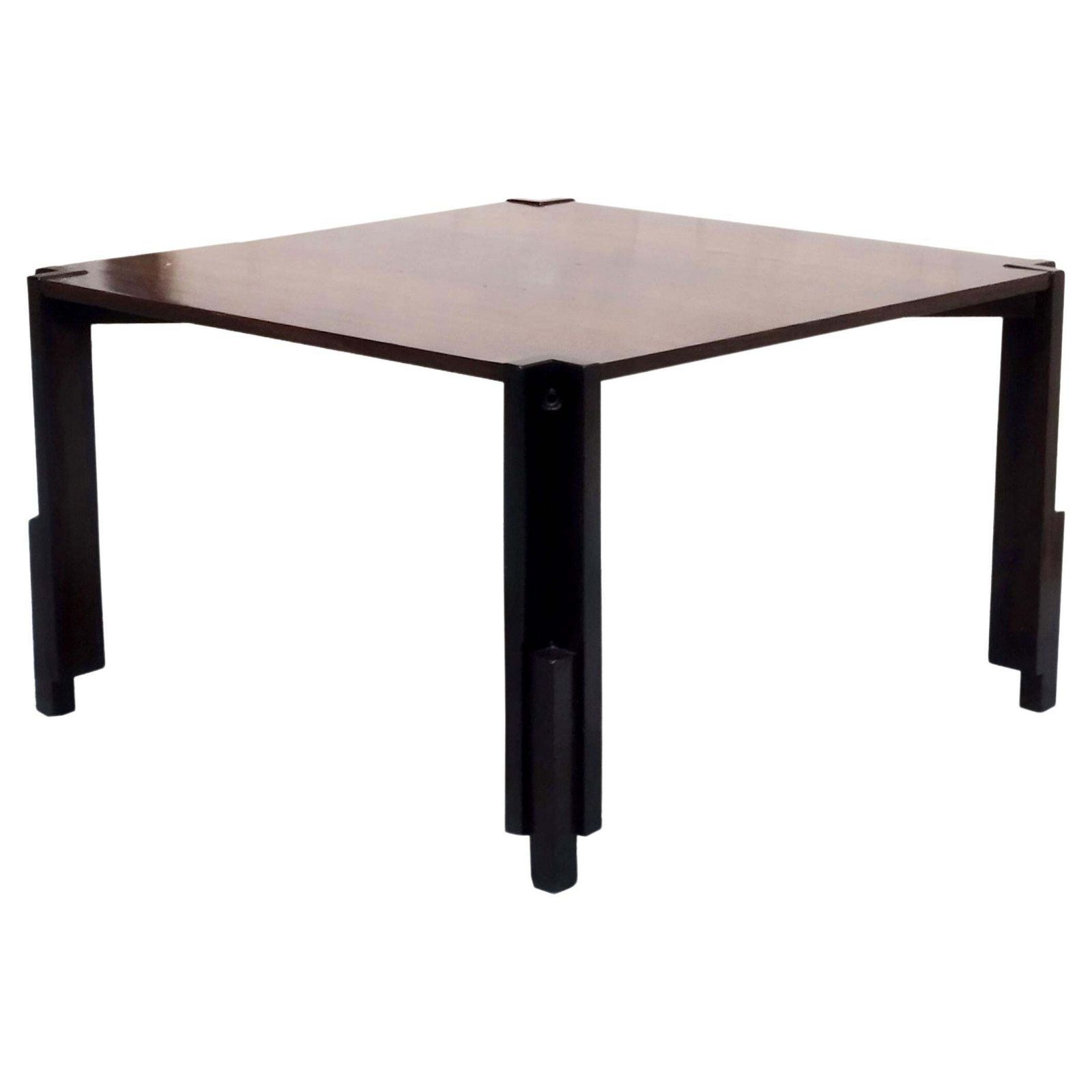 Small Square Wooden Coffee Table, Italy, 1960s