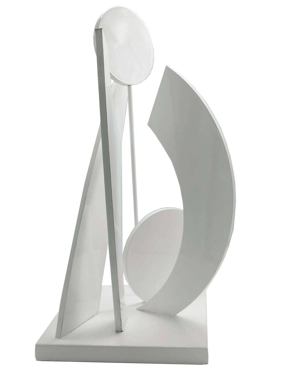 Original White Laquered Wood Geometrc Sculpture, Italy 1990s photo furniture